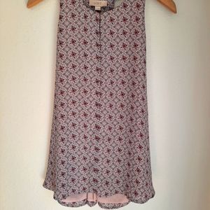{M} Ann Taylor Pink Sleeveless Top with Keyhole